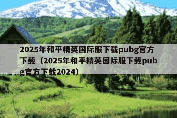 2025年和平精英国际服下载pubg官方下载（2025年和平精英国际服下载pubg官方下载2024）