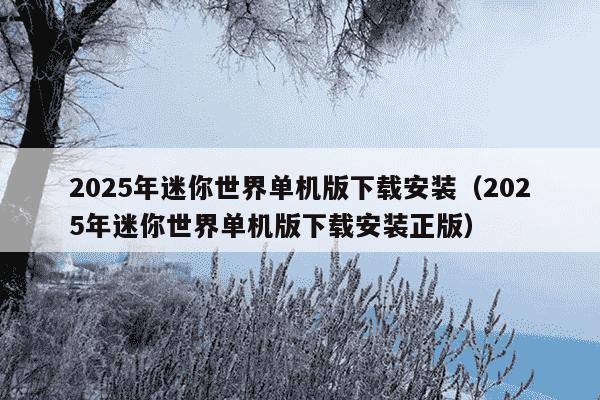 2025年迷你世界单机版下载安装（2025年迷你世界单机版下载安装正版）