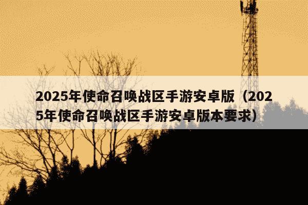 2025年使命召唤战区手游安卓版（2025年使命召唤战区手游安卓版本要求）