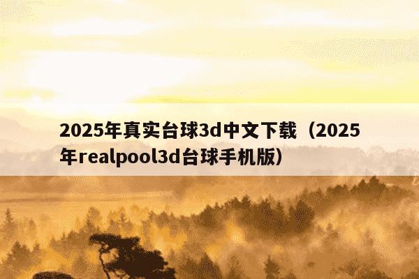 2025年真实台球3d中文下载（2025年realpool3d台球手机版）