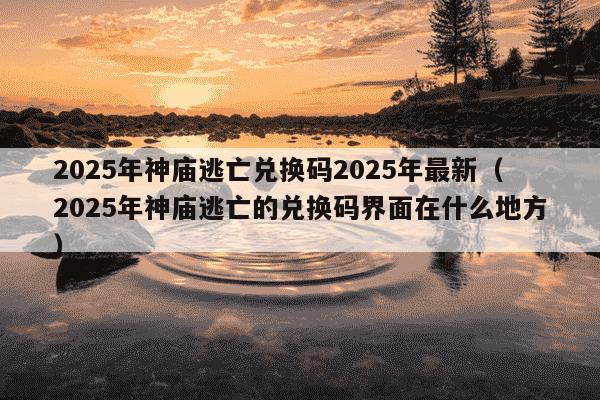 2025年神庙逃亡兑换码2025年最新（2025年神庙逃亡的兑换码界面在什么地方）