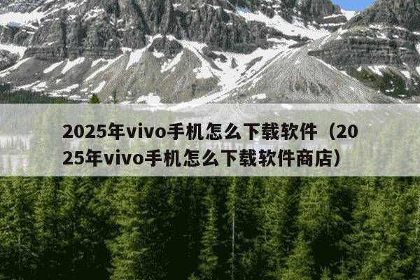 2025年vivo手机怎么下载软件（2025年vivo手机怎么下载软件商店）