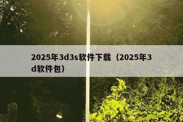 2025年3d3s软件下载（2025年3d软件包）