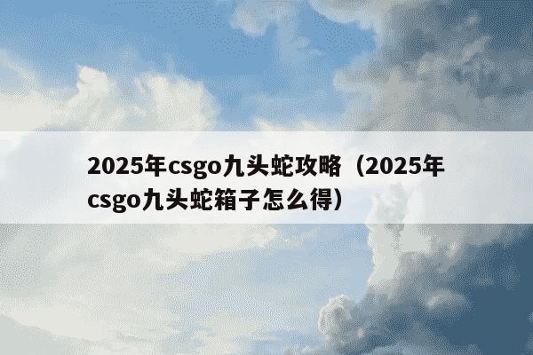 2025年csgo九头蛇攻略（2025年csgo九头蛇箱子怎么得）