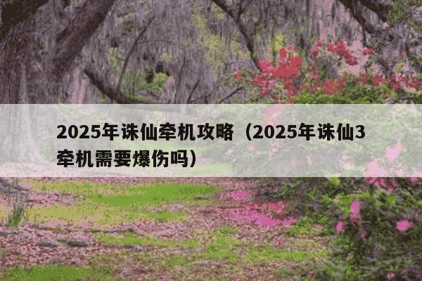 2025年诛仙牵机攻略（2025年诛仙3牵机需要爆伤吗）