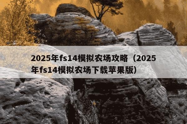 2025年fs14模拟农场攻略（2025年fs14模拟农场下载苹果版）