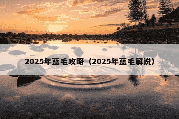 2025年蓝毛攻略（2025年蓝毛解说）