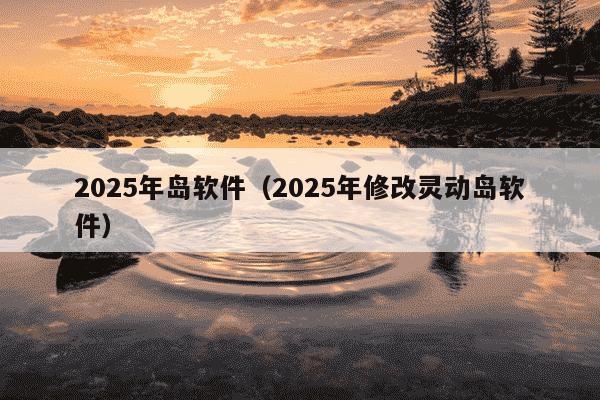 2025年岛软件（2025年修改灵动岛软件）