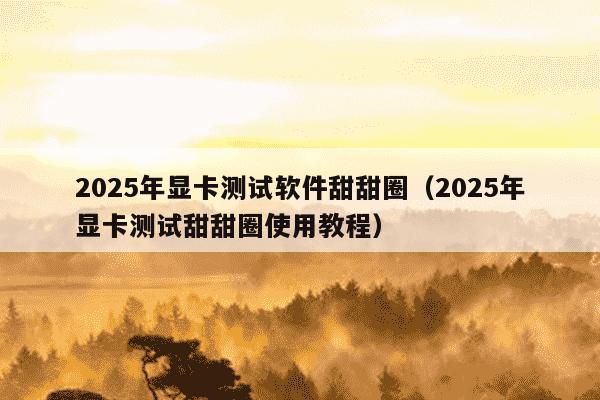 2025年显卡测试软件甜甜圈（2025年显卡测试甜甜圈使用教程）