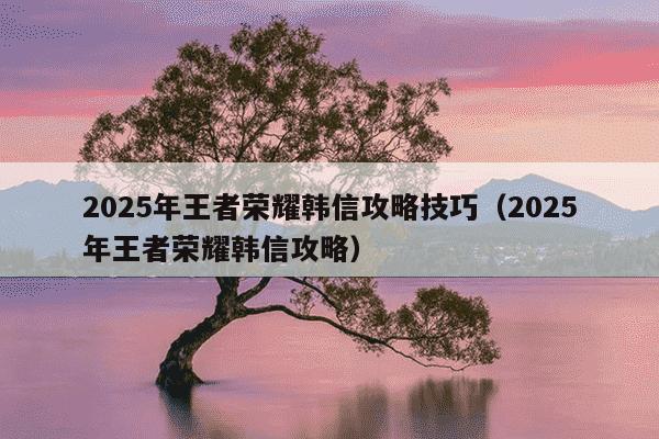 2025年王者荣耀韩信攻略技巧（2025年王者荣耀韩信攻略）