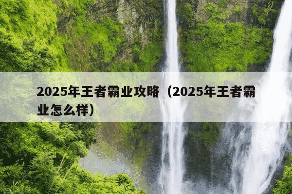 2025年王者霸业攻略（2025年王者霸业怎么样）