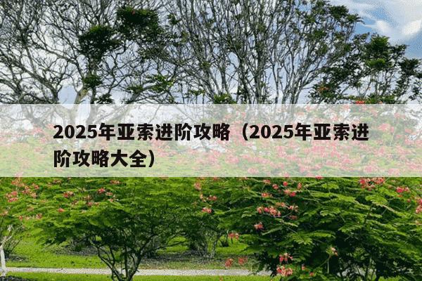 2025年亚索进阶攻略（2025年亚索进阶攻略大全）