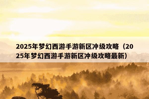 2025年梦幻西游手游新区冲级攻略（2025年梦幻西游手游新区冲级攻略最新）