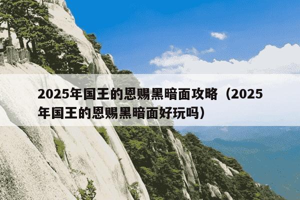 2025年国王的恩赐黑暗面攻略（2025年国王的恩赐黑暗面好玩吗）