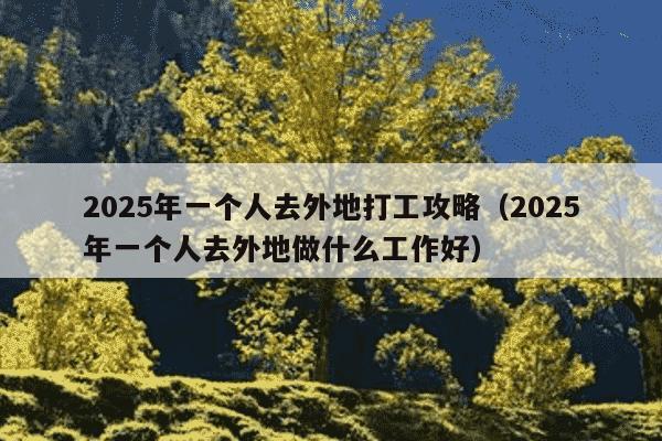 2025年一个人去外地打工攻略(2025年一个人去外地做什么工作好)