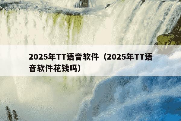 2025年TT语音软件(2025年TT语音软件花钱吗)