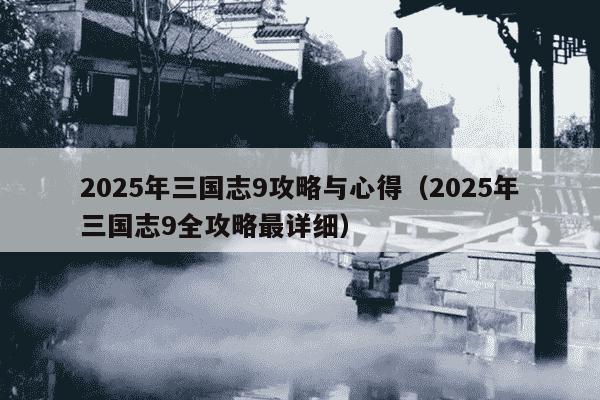 2025年三国志9攻略与心得（2025年三国志9全攻略最详细）