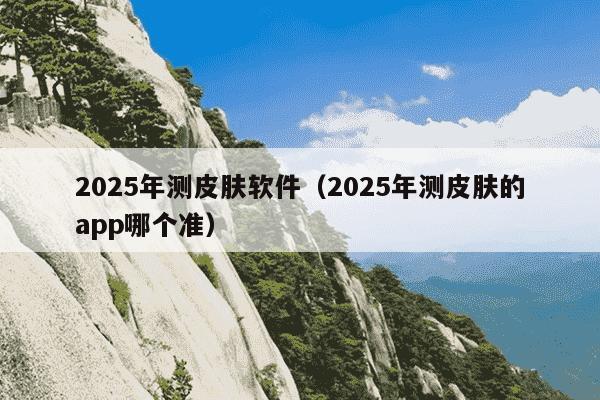 2025年测皮肤软件（2025年测皮肤的app哪个准）