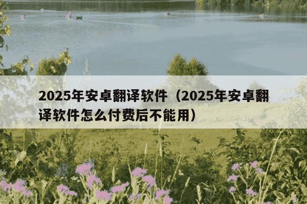 2025年安卓翻译软件(2025年安卓翻译软件怎么付费后不能用)