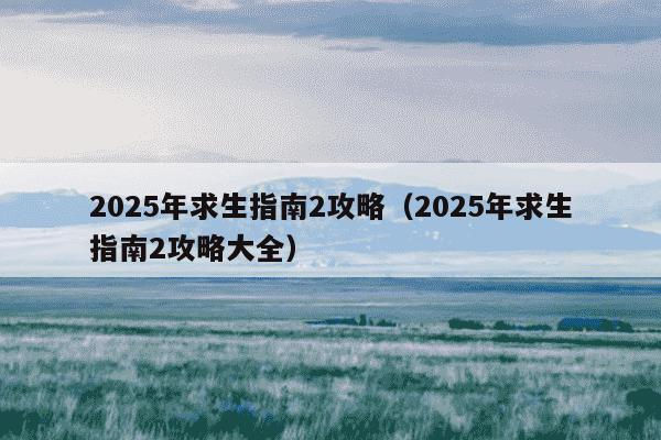 2025年求生指南2攻略（2025年求生指南2攻略大全）