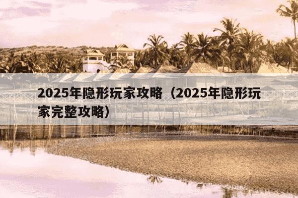 2025年隐形玩家攻略(2025年隐形玩家完整攻略)