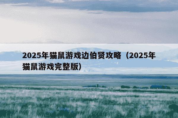 2025年猫鼠游戏边伯贤攻略(2025年猫鼠游戏完整版)