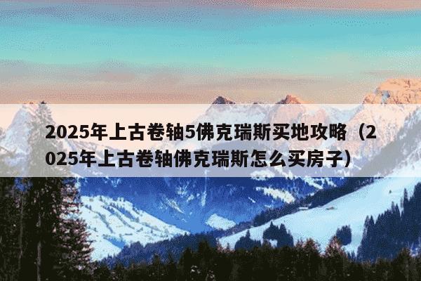 2025年上古卷轴5佛克瑞斯买地攻略(2025年上古卷轴佛克瑞斯怎么买房子)