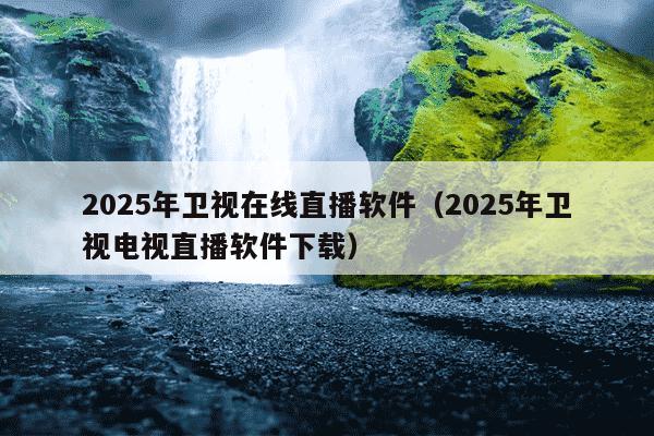 2025年卫视在线直播软件(2025年卫视电视直播软件下载)