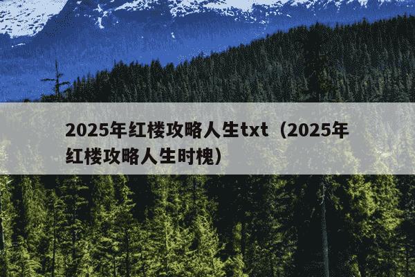 2025年红楼攻略人生txt（2025年红楼攻略人生时槐）