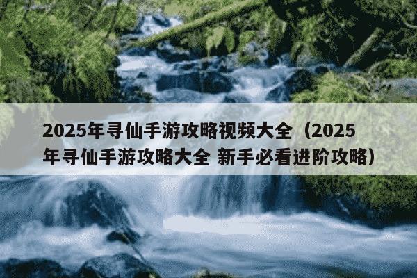 2025年寻仙手游攻略视频大全（2025年寻仙手游攻略大全 新手必看进阶攻略）