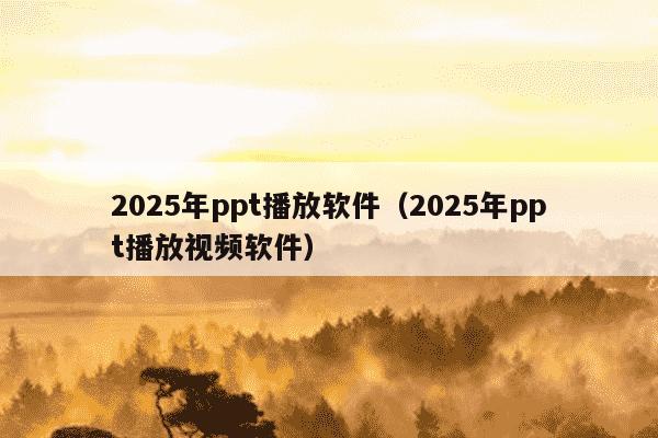 2025年ppt播放软件（2025年ppt播放视频软件）