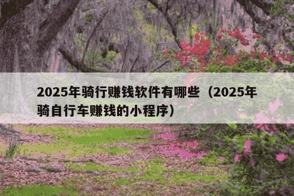 2025年骑行赚钱软件有哪些(2025年骑自行车赚钱的小程序)