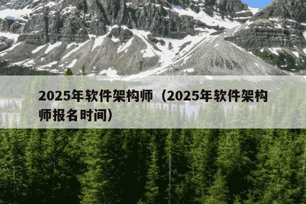 2025年软件架构师(2025年软件架构师报名时间)