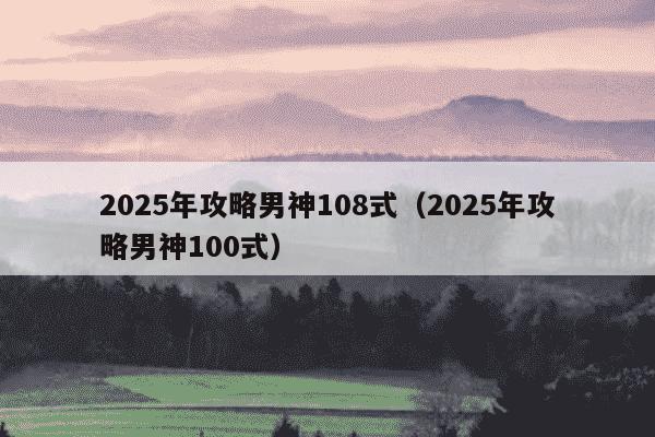 2025年攻略男神108式（2025年攻略男神100式）