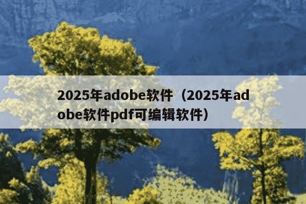 2025年adobe软件（2025年adobe软件pdf可编辑软件）