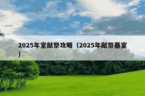 2025年室献祭攻略(2025年献祭墓室)