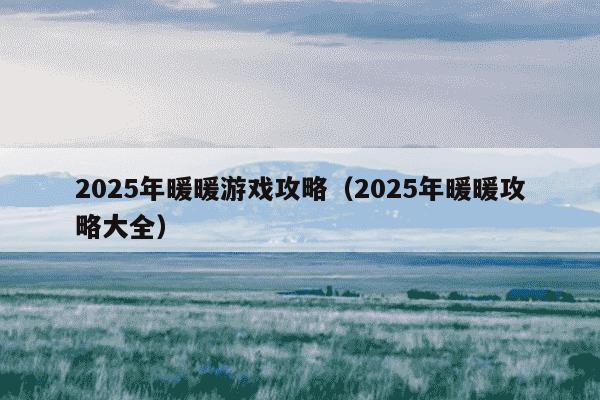 2025年暖暖游戏攻略（2025年暖暖攻略大全）