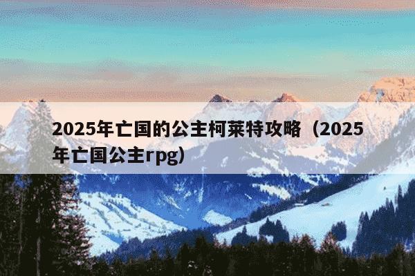 2025年亡国的公主柯莱特攻略（2025年亡国公主rpg）