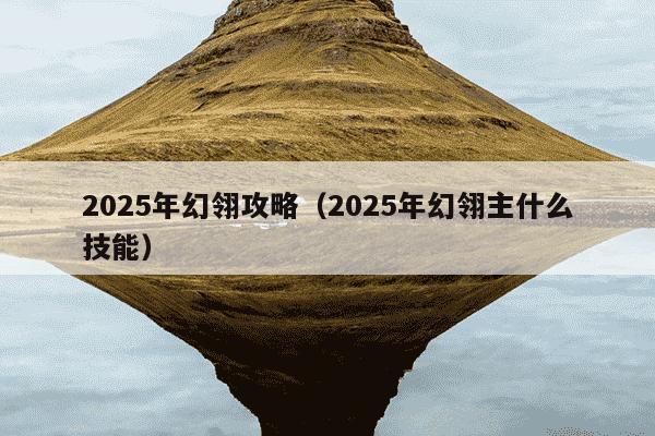 2025年幻翎攻略(2025年幻翎主什么技能)