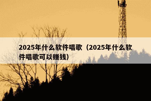 2025年什么软件唱歌(2025年什么软件唱歌可以赚钱)