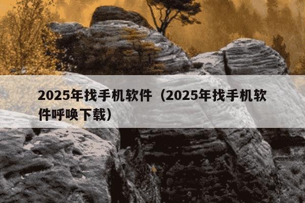 2025年找手机软件(2025年找手机软件呼唤下载)