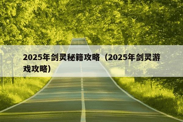 2025年剑灵秘籍攻略(2025年剑灵游戏攻略)