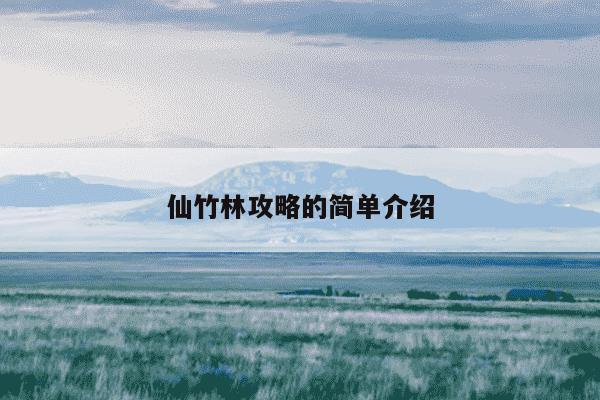 仙竹林攻略的简单介绍