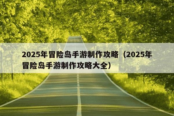 2025年冒险岛手游制作攻略(2025年冒险岛手游制作攻略大全)