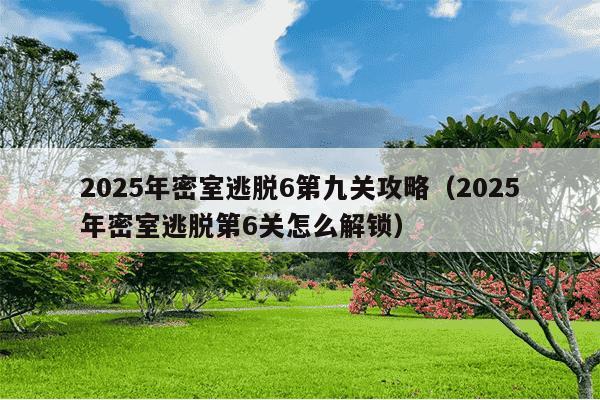 2025年密室逃脱6第九关攻略（2025年密室逃脱第6关怎么解锁）
