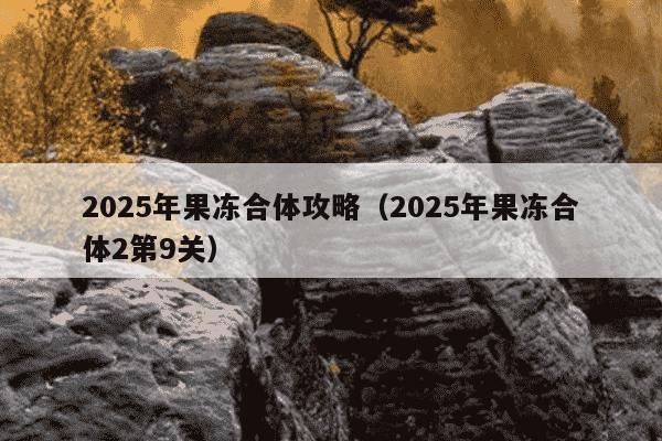 2025年果冻合体攻略(2025年果冻合体2第9关)