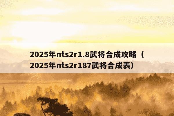 2025年nts2r1.8武将合成攻略(2025年nts2r187武将合成表)