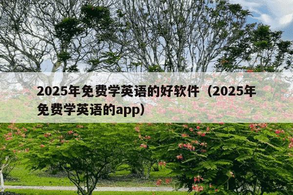 2025年免费学英语的好软件(2025年免费学英语的app)