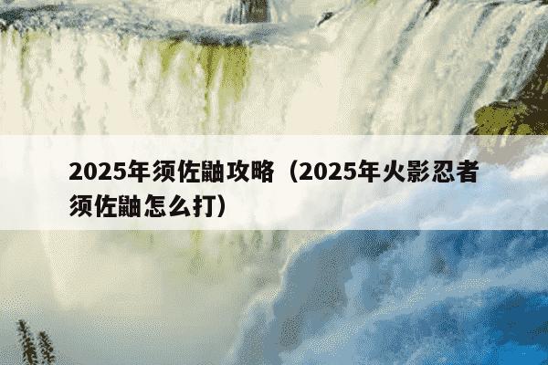 2025年须佐鼬攻略（2025年火影忍者须佐鼬怎么打）