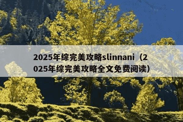 2025年综完美攻略slinnani（2025年综完美攻略全文免费阅读）